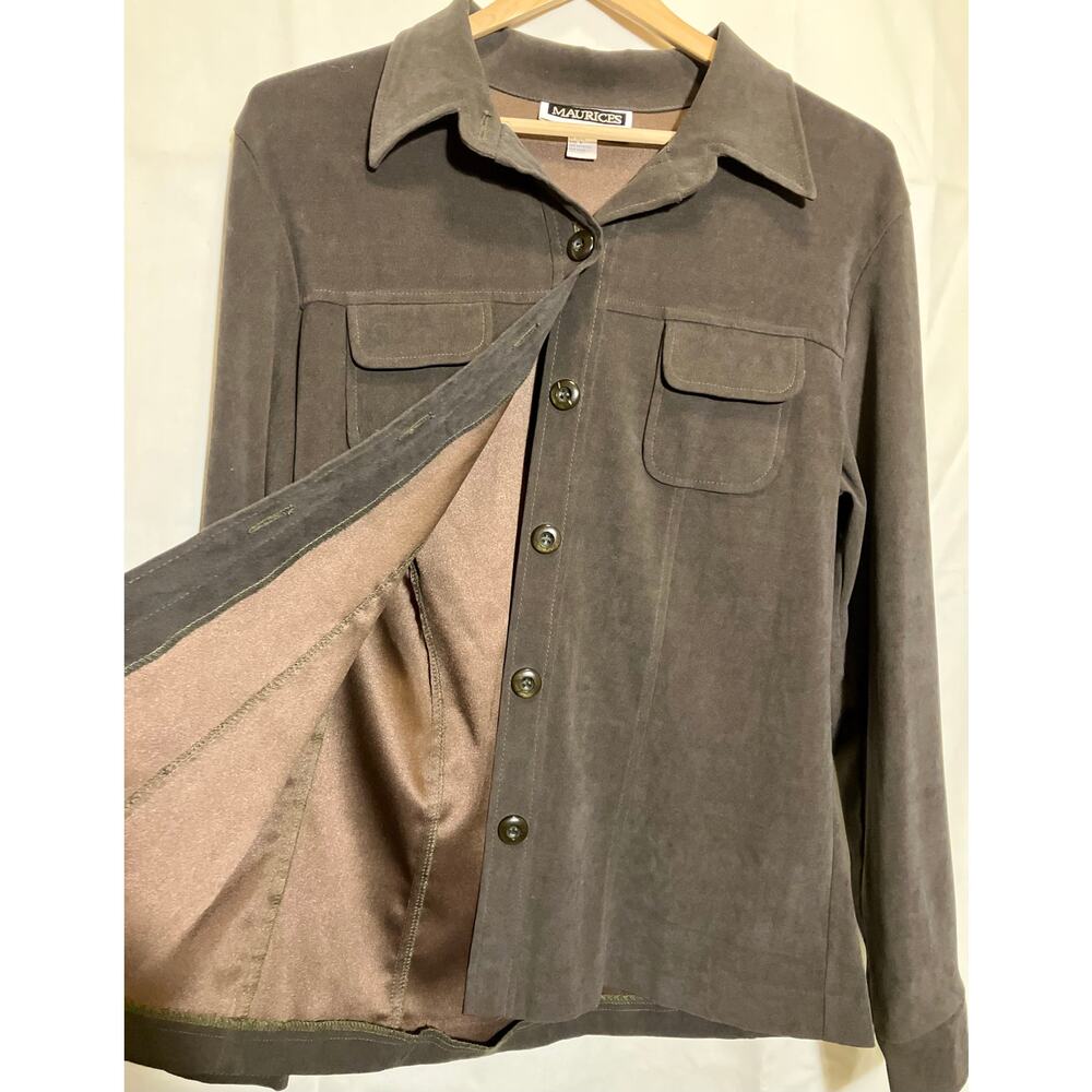 Maurice’s Brown Suede Button Down Womens Medium